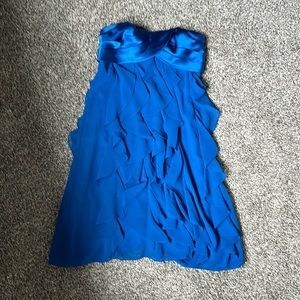 Women’s blue strapless formal dress Xscape brand size 6